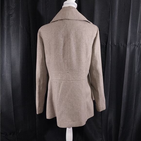 LONDON FOG! TAN/BEIGE FINE WOOL BLEND DOUBLE BREASTED PEACOAT, JACKET! SZ L - Picture 7 of 13